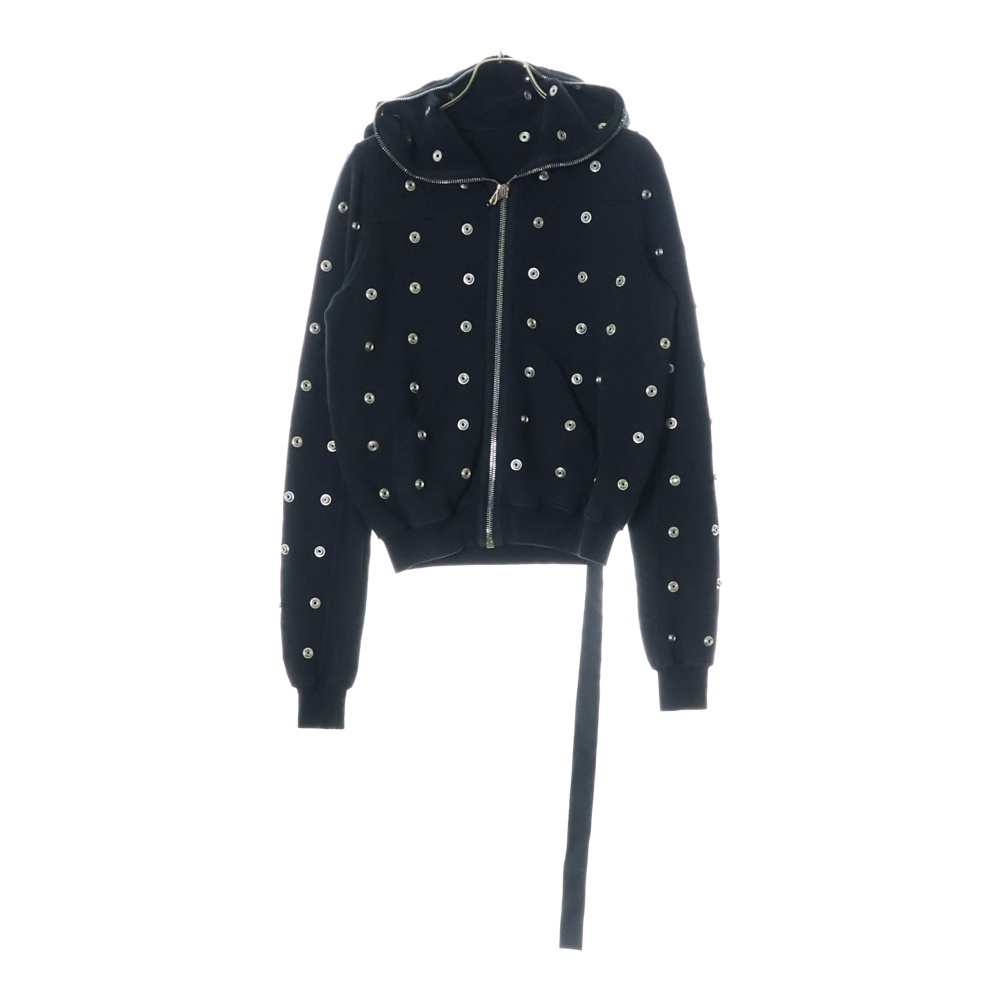 SMALL GIMP HOODIE スタッズ装飾 フルジップアップスウェットパーカー フーディー ブラック DS01D1244 FES2 Sランク
