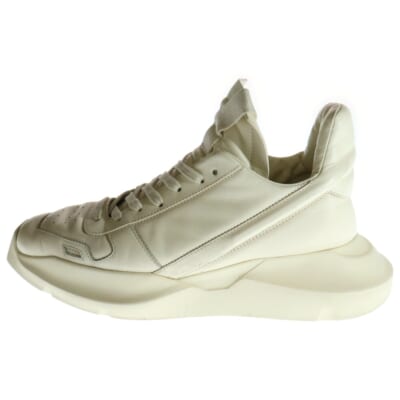 21AW GETH RUNNER ゲスランナー ローカットレースアップレザースニーカー IT41 RU02A5814 ホワイト Bランク