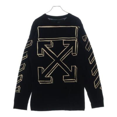 18AW Diag 3D Line L/S T-Shirt 長袖Tシャツ ロンT ブラック OMAB001E18185024 Aランク