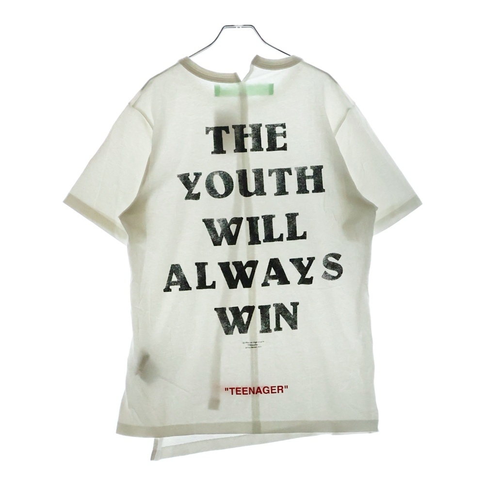 18SS Teenager T-Shirt アシンメトリー 半袖Tシャツ ホワイト OMAA032S18185090 Aランク