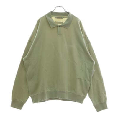 HENLY RUGBY フェルトロゴ長袖ポロシャツ ラガーシャツ ベージュ Sランク