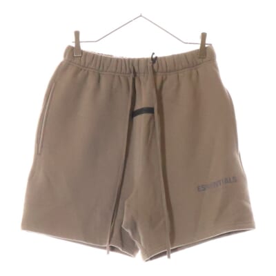 SHORT PANTS リフレクターロゴ スウェットハーフパンツ ショーツ ベージュ Sランク