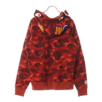 SHARK FULL ZIP HOODIE シャーク フルジップ フーディ パーカー レッド 001ZPK201007M Bランク