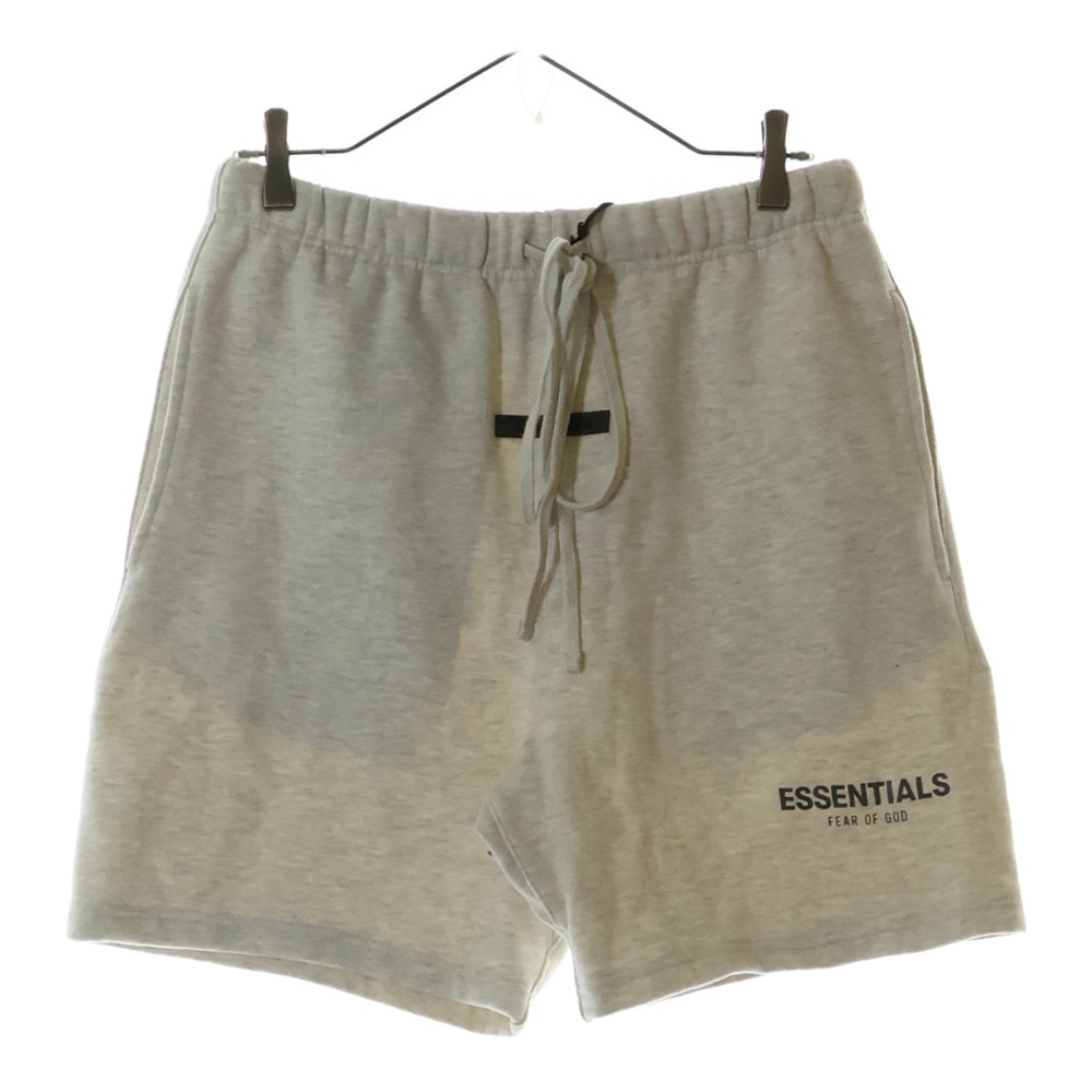 SHORT PANTS リフレクターロゴプリント スウェットハーフパンツ ショーツ グレージュ Sランク