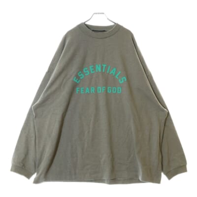 SWEATSHIRT リラックスロゴ クルーネックスウェットトレーナー グレー/グリーン Sランク