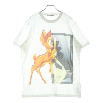 19SS ×DISNEY Bambi Oversize Print T-Shirt ディズニー バンビ プリント半袖Tシャツ ホワイト BW700D304U Aランク