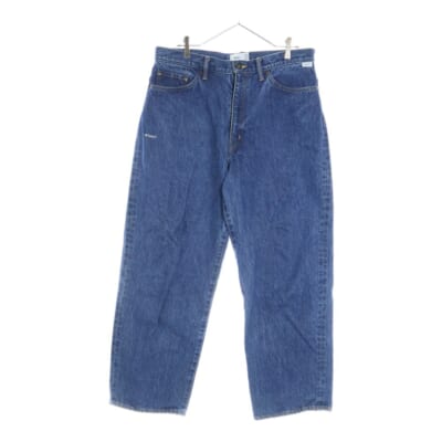 24SS EX48_COLLECTION SPEC STRAIGHT DENIM ポケットロゴ刺繍ワイドストレートデニムパンツ 241WVDT-PTM03 ブルー Bランク