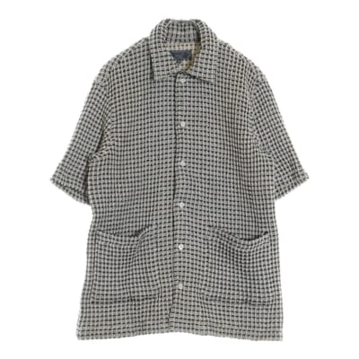 25SS Geometric Diamond Short Sleeve Boxy Collared Overshirt 半袖シャツ グレー Aランク