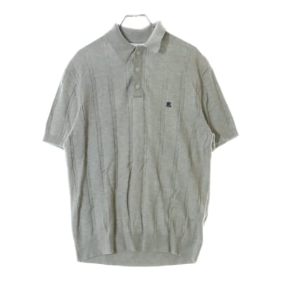 25SS Tilden Polo ロゴ刺繍 半袖ニットポロシャツ グレー Aランク