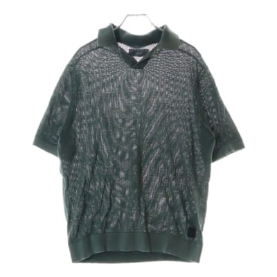 25SS Open Knit Drew Polo 半袖ニットポロシャツ グリーン Aランク