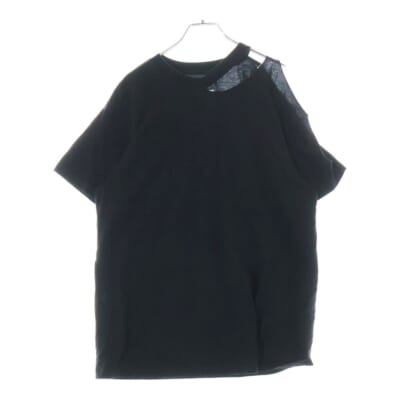 24SS オープンショルダー 半袖Tシャツ カットソー ブラック S52GC0305 レディース Bランク