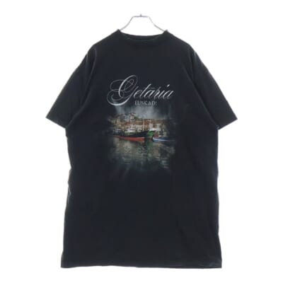25SS Oversized T-Shirt フロントプリント 半袖Tシャツ カットソー ブラック 811688 TRVQ4 Bランク