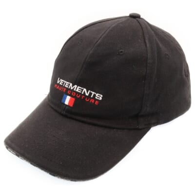 18SS HAUTE COUTURE CAP オートクチュールキャップ ベースボールキャップ 帽子 刺繍ロゴキャップ ブラック WSS18AC16 Bランク