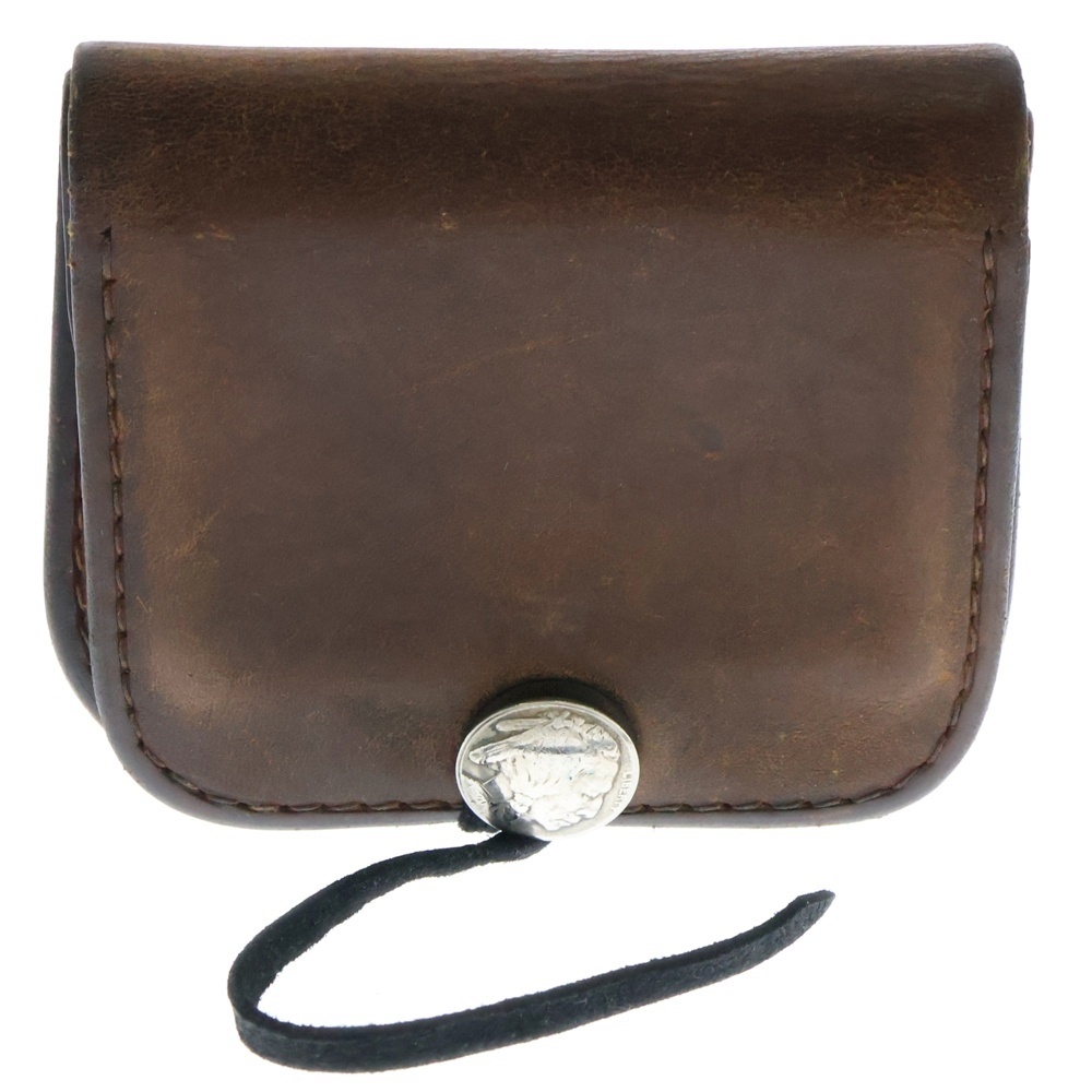 角型小銭入れ 二つ折り財布 コインケース 焦げ茶 Cランク
