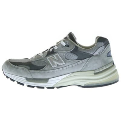M992GR スウェードレースアップローカットスニーカー グレー US9/27cm Aランク