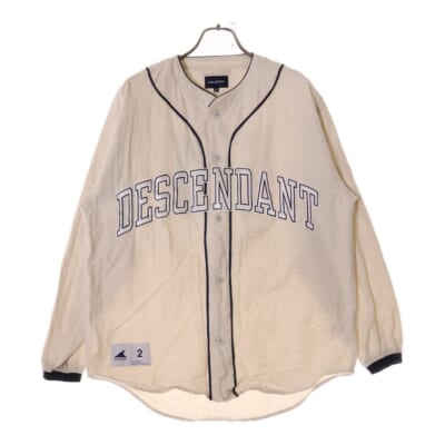 BLEEK BASEBALL LS SHIRT ベースボール 長袖シャツ ベージュ/インディゴ Bランク