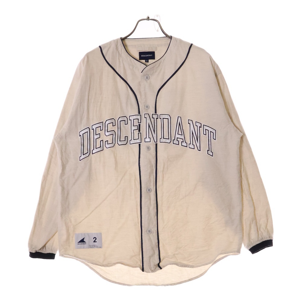 BLEEK BASEBALL LS SHIRT ベースボール 長袖シャツ ベージュ/インディゴ Bランク