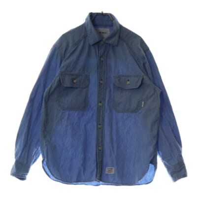 18SS BD LS SHIRT COTTON DENIM ボタンダウンデニムロングスリーブシャツ インディゴ 181TQDT-SHM01 Bランク