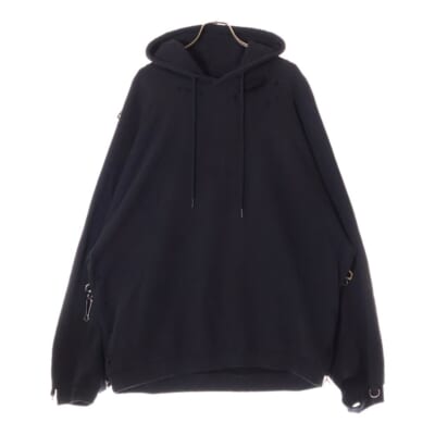 23SS フィリップ・ヴァンデンベルク フーデッド バックプリント スウェットパーカー ブラック 231-184A 19004-0099 Bランク