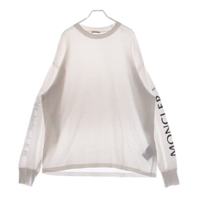 22AW HYKE アームロゴ ロングスリーブTシャツ 長袖カットソー ホワイト H209K8D00001M2546 Bランク