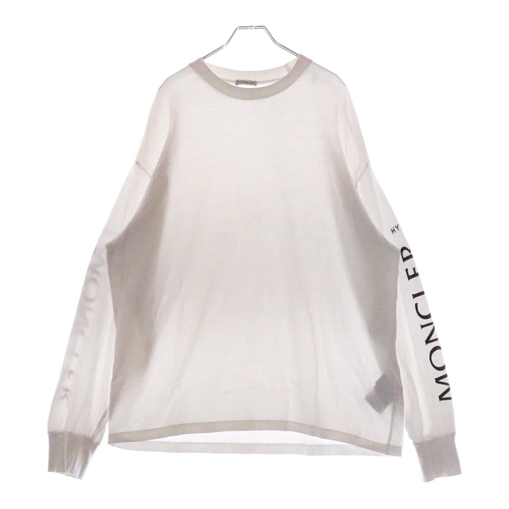 22AW HYKE アームロゴ ロングスリーブTシャツ 長袖カットソー ホワイト H209K8D00001M2546 Bランク