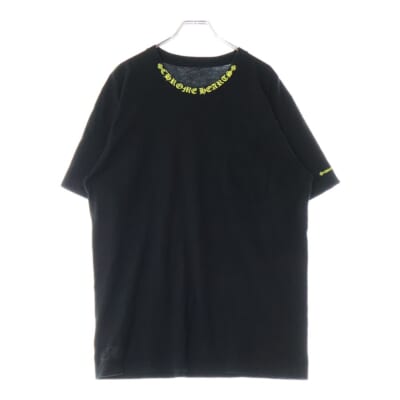 CH T-SHRT 1 ネックロゴプリント クルーネック半袖Tシャツカットソー ブラック/イエロー Bランク