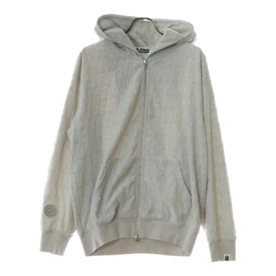 MONOGRAM SHARK ZIP UP HOODIE モノグラム シャーク ジップアップパーカー フーディー グレー 001ZPK801303M Bランク