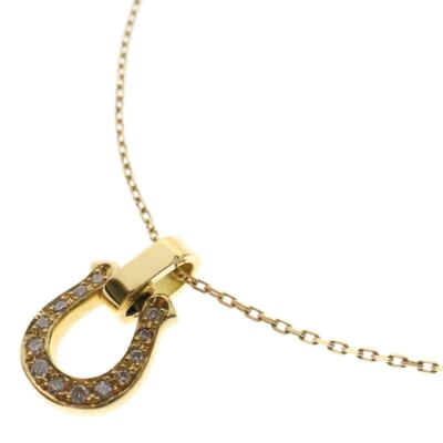 Medium Horseshoe Pendant K18YG ミディアム ダイヤ付 ホースシュー ペンダント ネックレス ゴールド Bランク