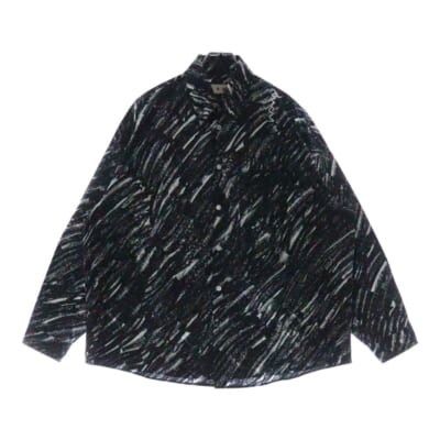 24SS CRAYON ORGANIC POPLIN SHIRT クレヨン ポプリン 長袖シャツ ブラック/ホワイト CUMU0061S5 UTC431 Bランク