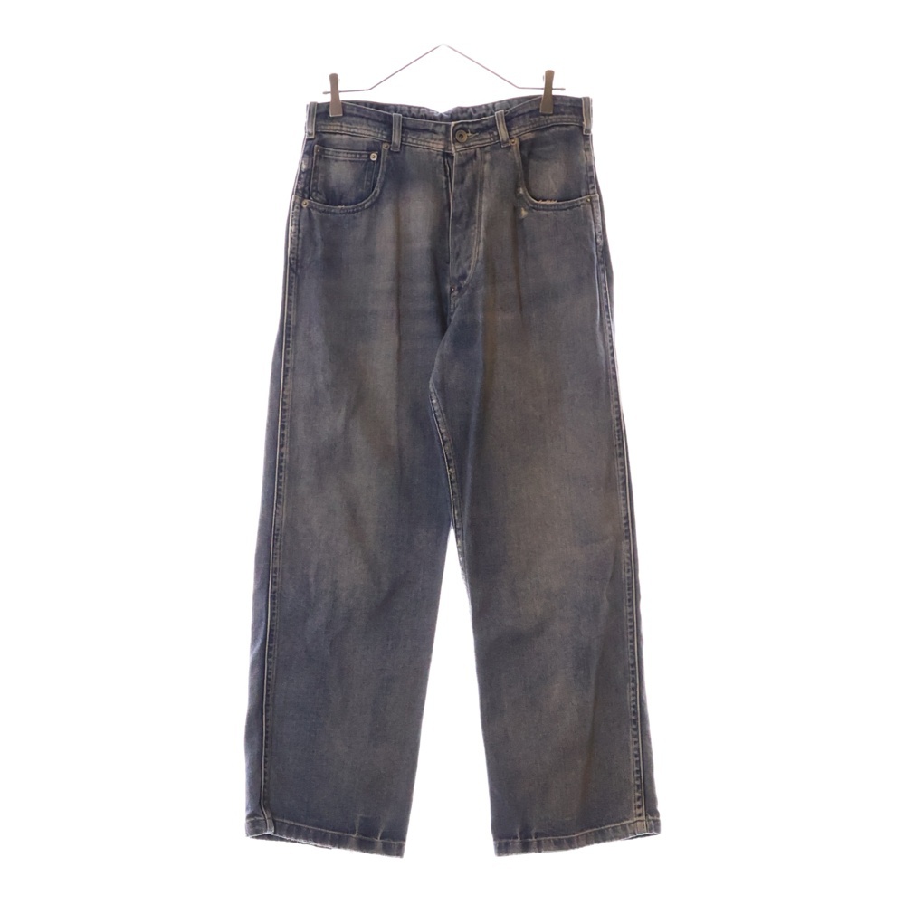 25SS PANTS 5 POCKETS ウォッシュ ストレート ジーンズ ボタンフライ シンチバック インディゴ S50LA0240 S30383 Bランク
