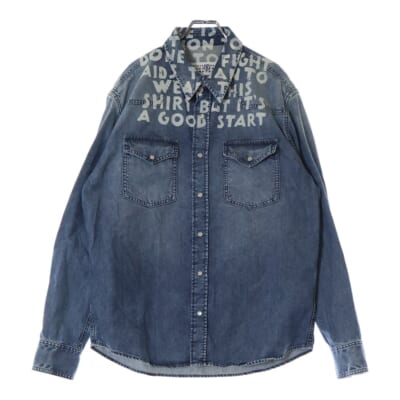 25SS DENIM SIDA SHIRT ロングスリーブ HIV 長袖シャツ インディゴ SH2DT0018-M30029 Bランク