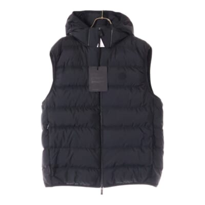 24AW VALMASQUE DOWN GILET フード付き ナイロン ダウンベスト ブラック J20911A00049 5973I Sランク