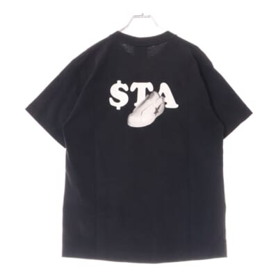 90s 初期タグ シングルステッチ スター スニーカー プリント クルーネック 半袖Tシャツ カットソー ブラック Bランク
