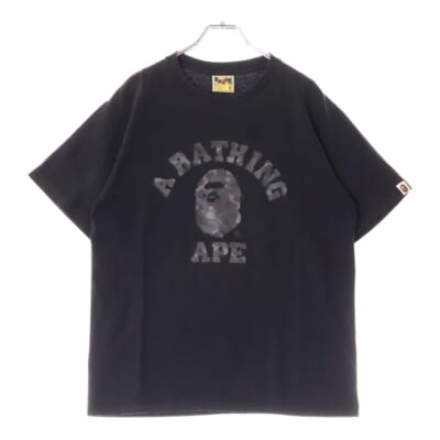 BUSY WORKS マルチロゴプリント クルーネック半袖Tシャツ カットソー ブラック Bランク