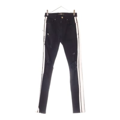 Sideline Crush Skinny サイドライン クラッシュ スキニーデニムパンツ ブラック Bランク