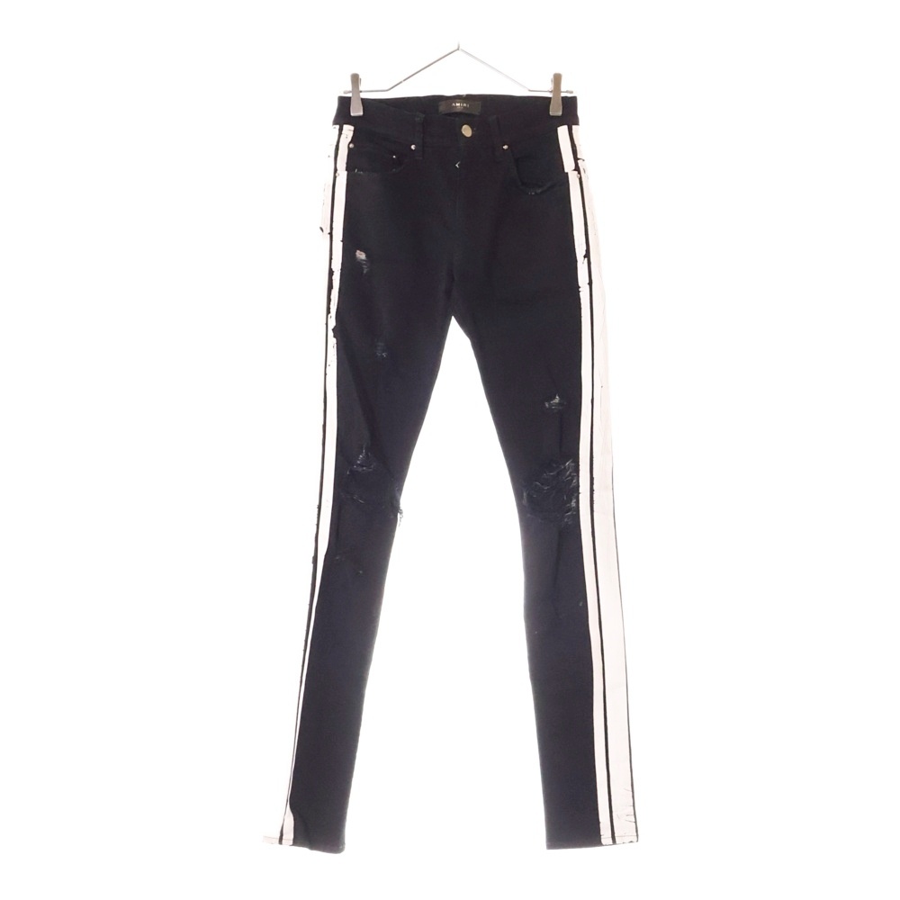 Sideline Crush Skinny サイドライン クラッシュ スキニーデニムパンツ ブラック Bランク