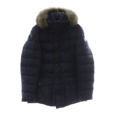 18AW CLUNY GIBBOTTO D20914138025 68352 クルーニー ファー フード ダウンジャケット フーディー ネイビー Bランク