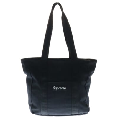 22AW Logo Canvas Tote フロントロゴ キャンバス トートバッグ ブラック Bランク