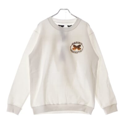 ×Marino Infantry Logo Sweat Shirt マリノインファントリー ロゴプリント クルーネックスウェットシャツ トレーナー ホワイト Sランク