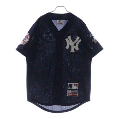 15SS New York Yankees Baseball Mesh Shirt ニューヨークヤンキース ベースボール メッシュシャツ ネイビー Aランク