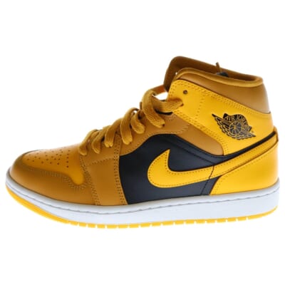WMENS AIR JORDAN 1 MID University Gold BQ6472-700 エアジョーダン1 ユニバーシティゴールド ミッドカットスニーカー US8.5/25.5cm イエロー Aランク