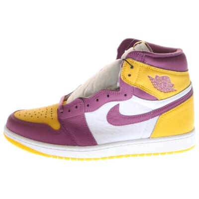 AIR JORDAN 1 RETRO HIGH OG BROTHERHOOD エアジョーダン1 ブラザーフッド ハイカットスニーカー 555088-706 イエロー/パープル US11/29.0cm Sランク