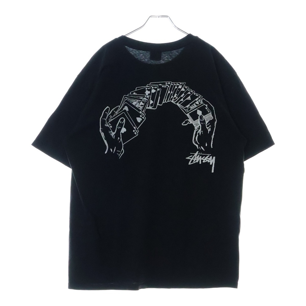 SHUFFLE PIGMENT DYED TEE シャッフル ピグメント ダイ バックプリントTシャツ 半袖カットソー ブラック Aランク