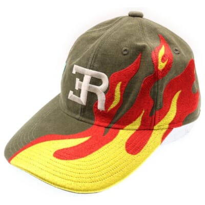 フレア刺繍 6パネル ベースボールキャップ 帽子 RE-CO-KH-00-00-150 カーキ Bランク