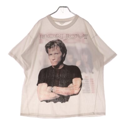 00s BONJOVI ボンジョビ 両面プリント ツアーTシャツ カットソー ホワイト Cランク