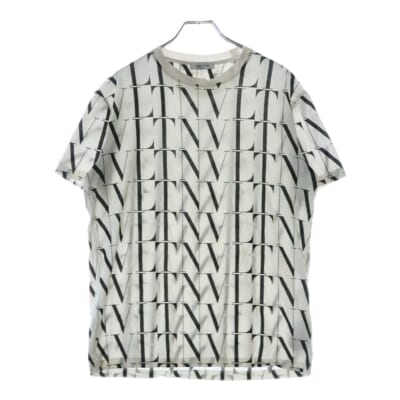 総柄ロゴ 半袖クルーネックTシャツカットソー ホワイト SV3MG03B5FN Bランク