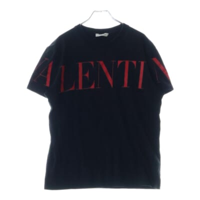 フロントロゴプリント 半袖クルーネックTシャツカットソー ブラック SV3MG03B5FN Bランク