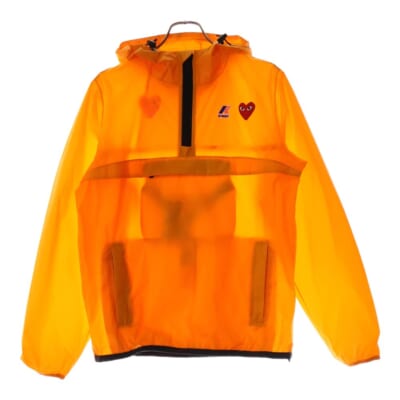 ×K-WAY ハートロゴ刺繍 アイラック ナイロンジャケット オレンジ Aランク