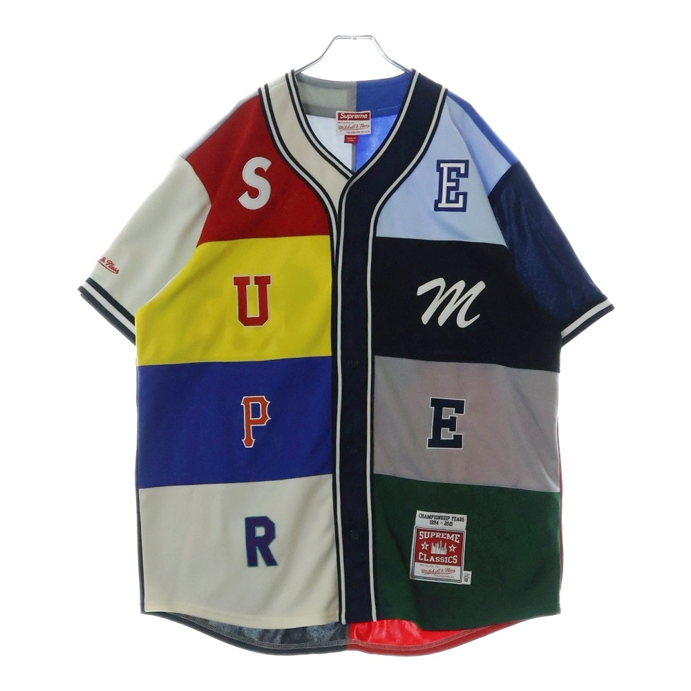 限界価格　Supreme × Mitchell & Ness ベースボールシャツ Supreme×MITCHELL ＆ NESS 23SS「Satin Baseball Jersey」ベース