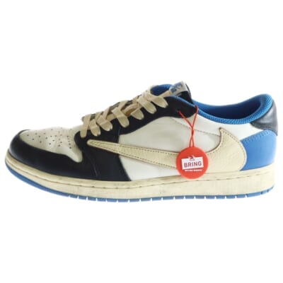 ×TRAVIS SCOTT FRAGMENT DESIGN AIR JORDAN 1 LOW OG SP DM7866-140 トラヴィススコット フラグメント エアジョーダン1 ローカットスニーカーブルー US8/26cm Bランク